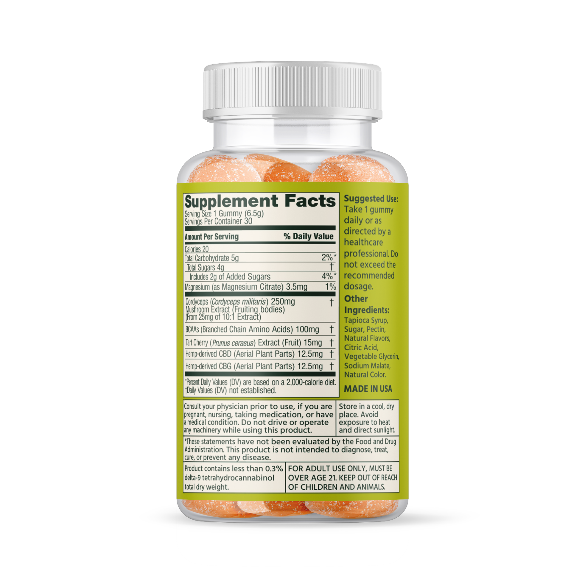 Post Workout Apple Mushroom Adaptogens Gummies