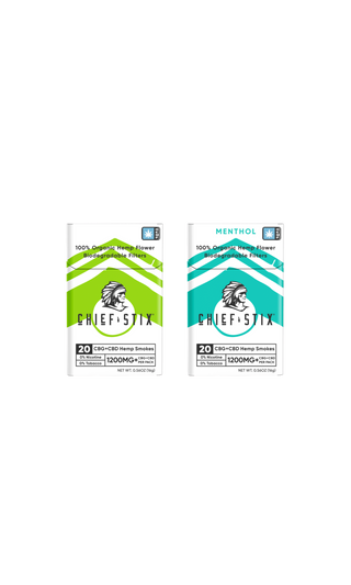 Chief Stix 20ct CBD + CBG Hemp Smokes - H H HARVEST CO