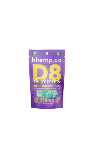 hhemp.co Delta 8 Gummies 10/pk - Blue Raspberry (25mg) - H H HARVEST CO