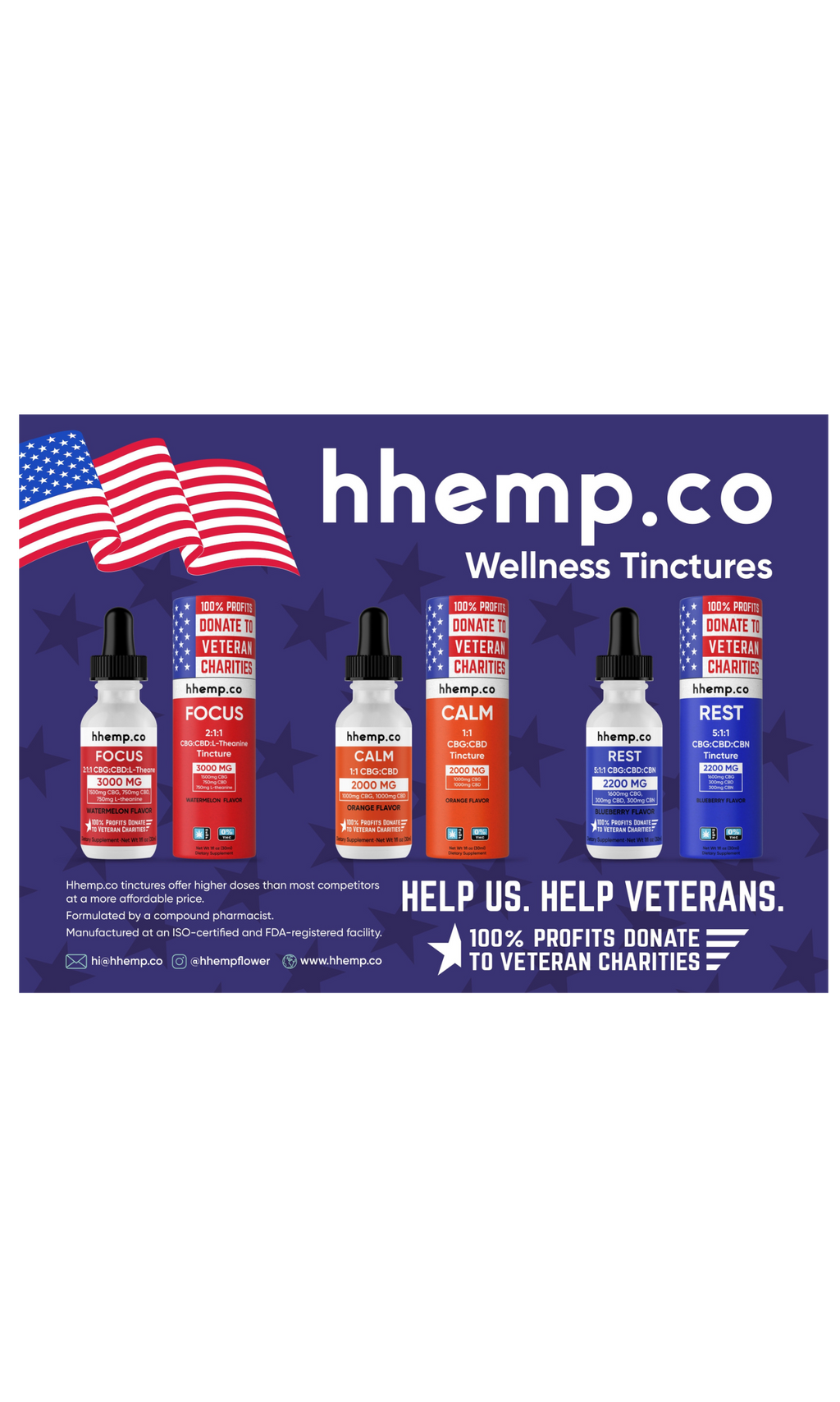 hhemp.co CBD + CBG Tinctures - Trio Set