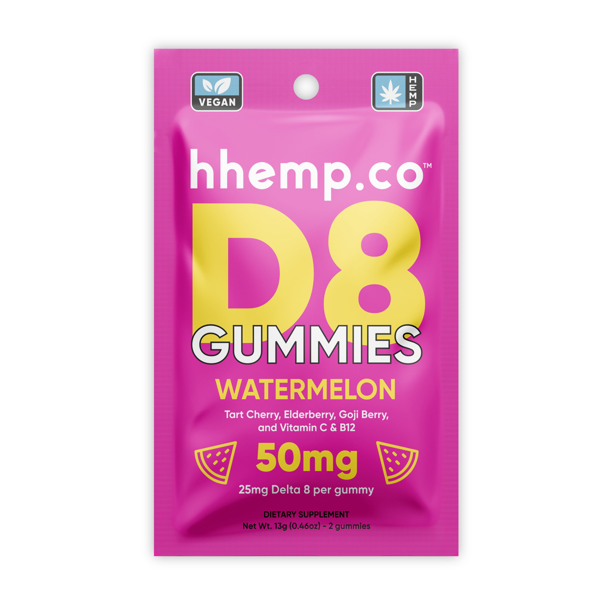 hhemp.co Delta 8 Gummies 50mg 2/pk