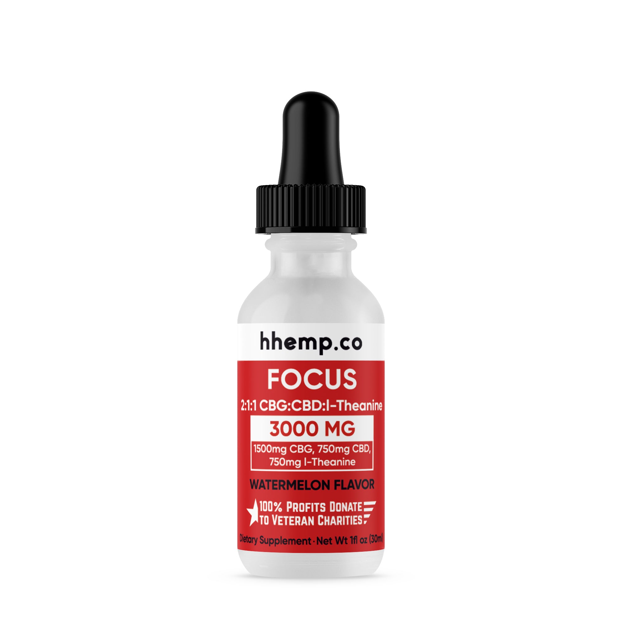 hhemp.co CBG + CBD Tincture - FOCUS (Watermelon Flavor)