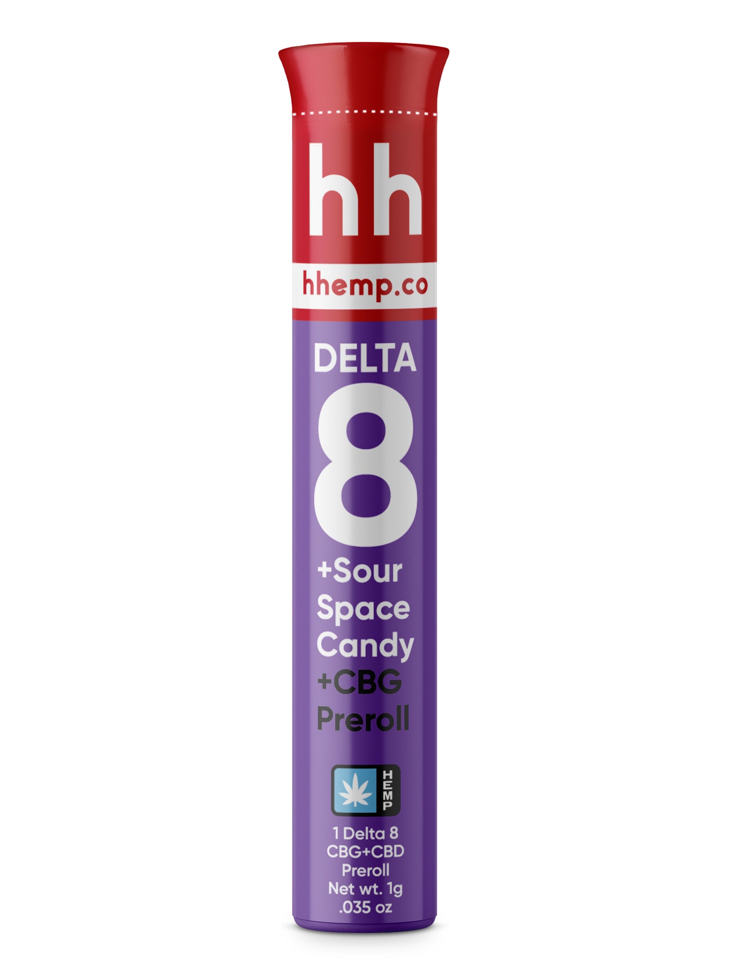 hhemp.co Delta 8 Infused Preroll - CBG + Sour Space Candy