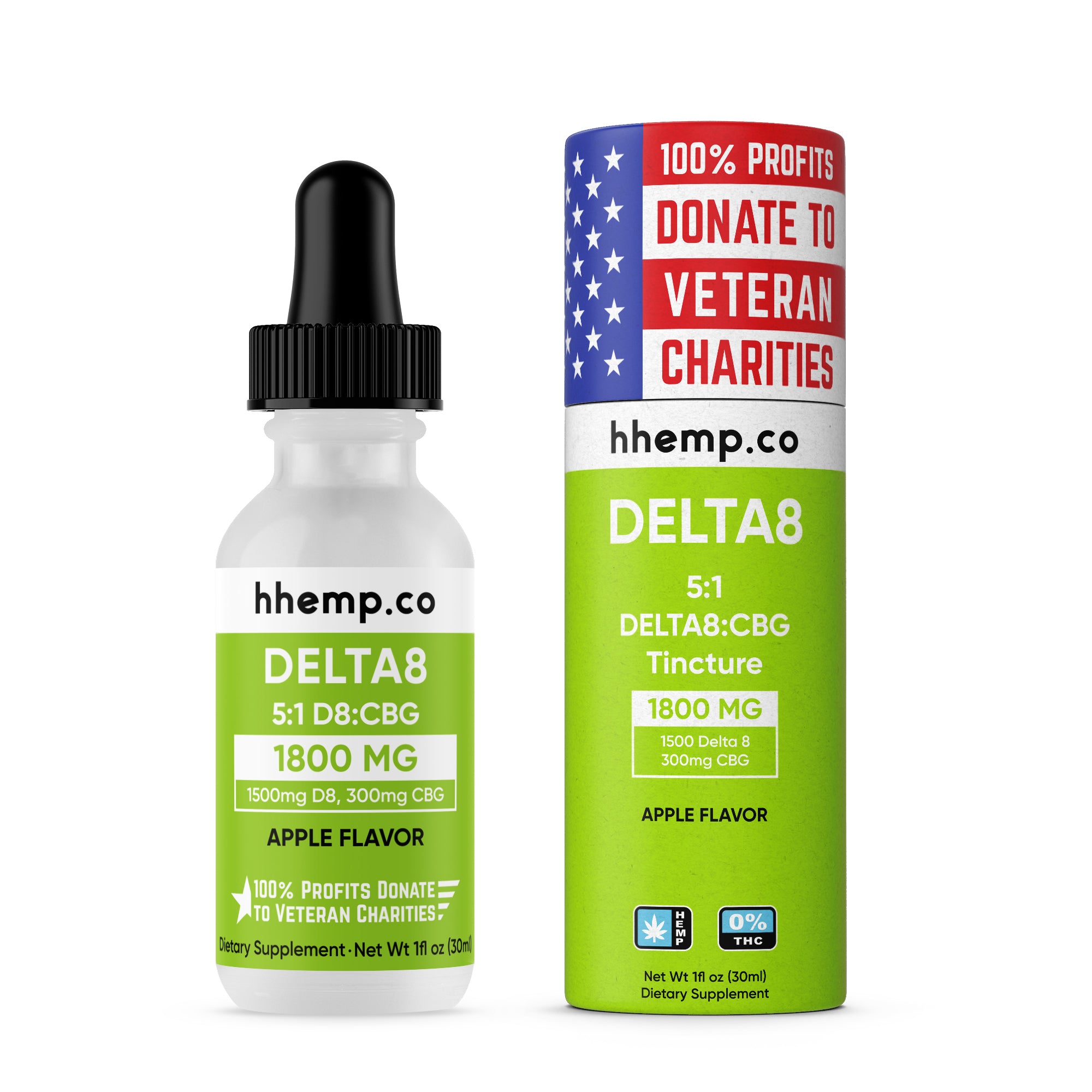 hhemp.co Delta 8 Tincture - Delta 8 5:1 CBG (Apple Flavor)