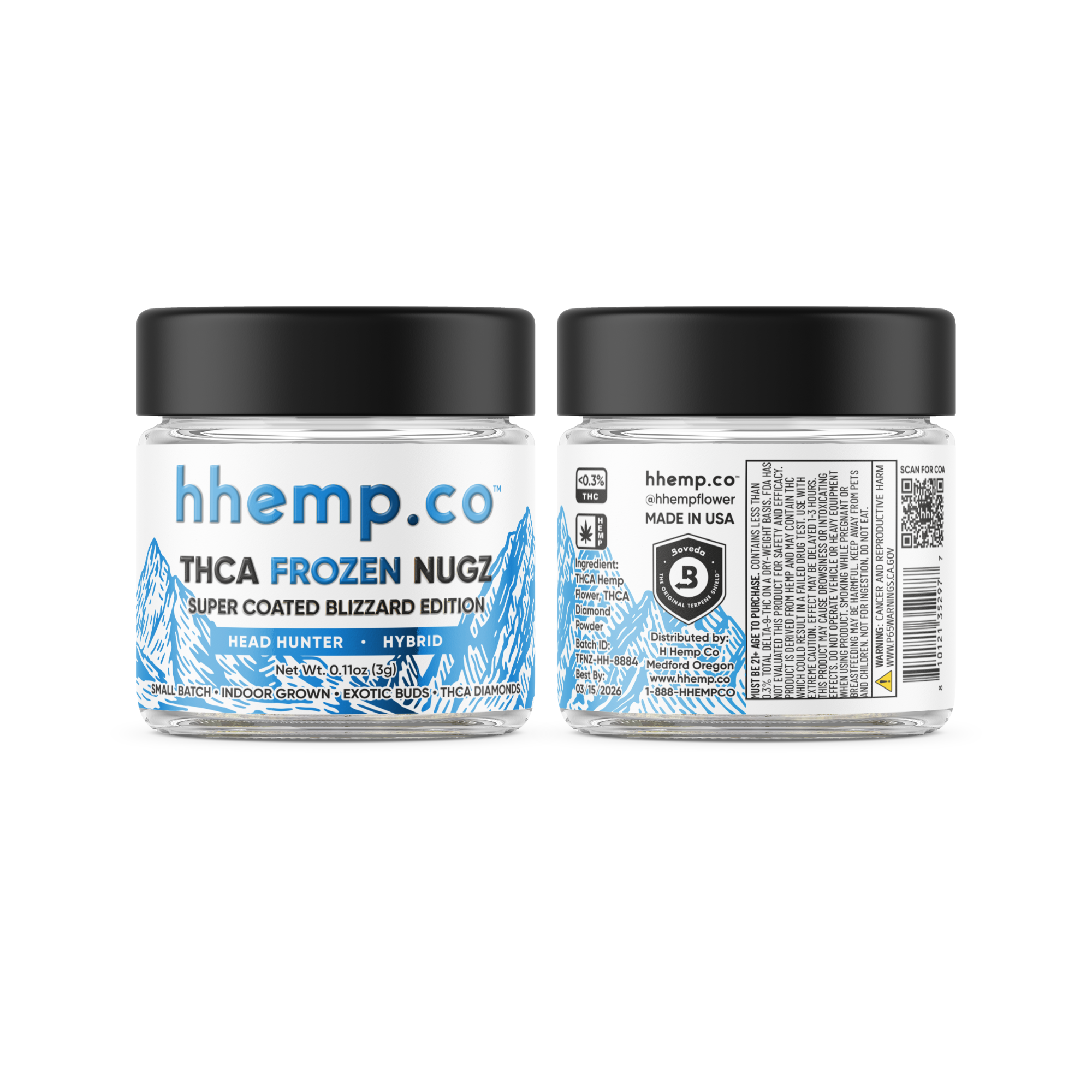 hhemp.co THCa 3g Frozen Nugz Jar