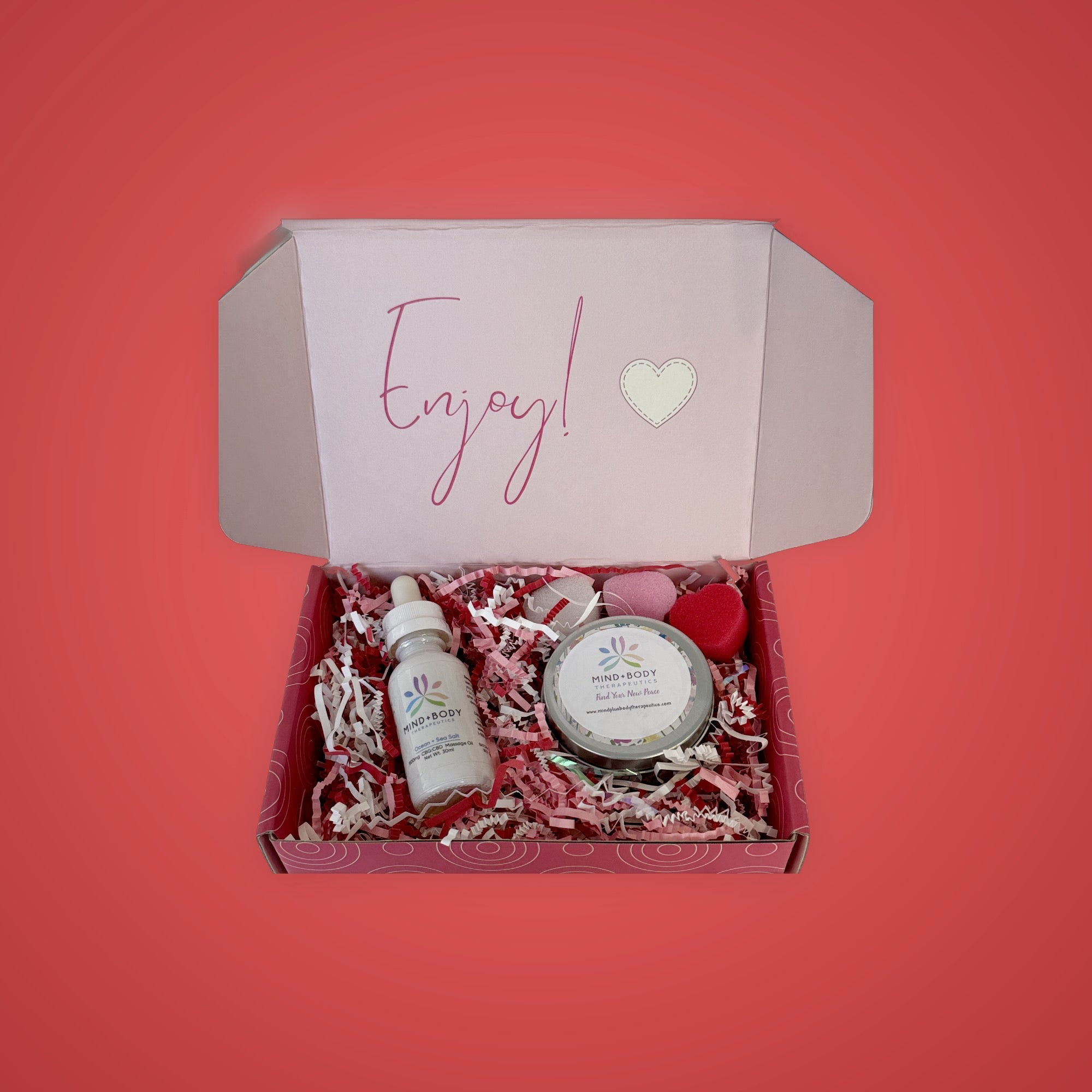 Mind+Body CBG:CBD Massage Oil & Candle Valentine's Gift Set