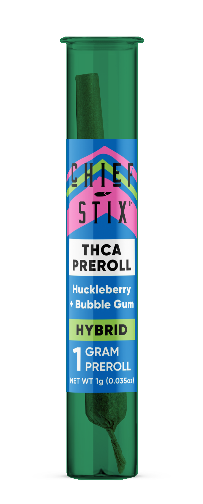 Chief Stix THCA 1 gram Preroll - Hybrid - Huckleberry + Bubblegum