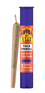Chief Stix THCA 1 gram Preroll - Sativa - Maui Wowie + Sour Tangie
