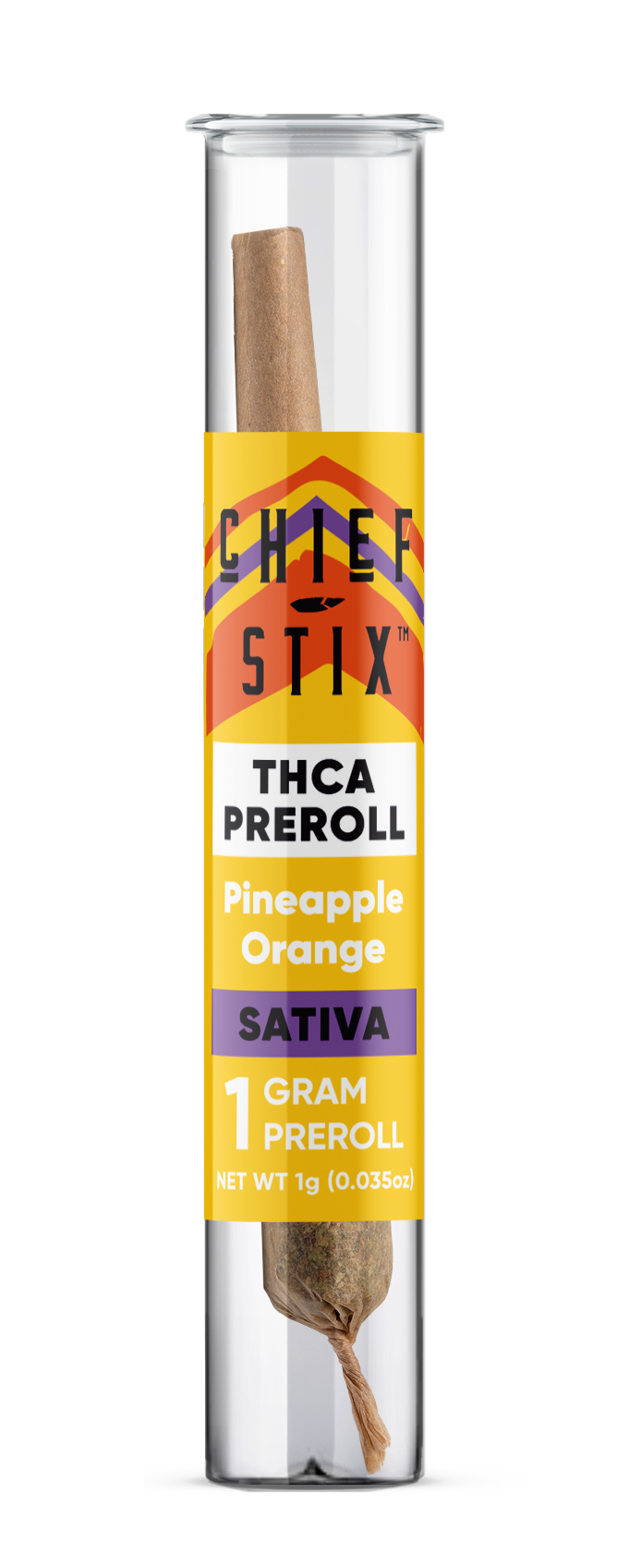 Chief Stix THCA 1 gram Preroll - Sativa - Pineapple Orange