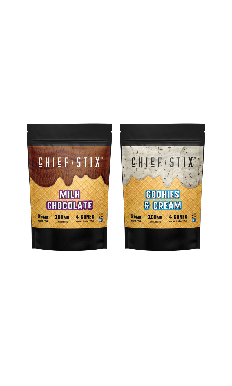 Chief Stix Delta-9 Chocolate Cones | THC Edibles | hhemp.co