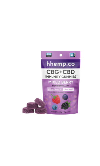 hhemp.co CBG + CBD Immunity Gummies - Mixed Berry (25mg) - H H HARVEST CO
