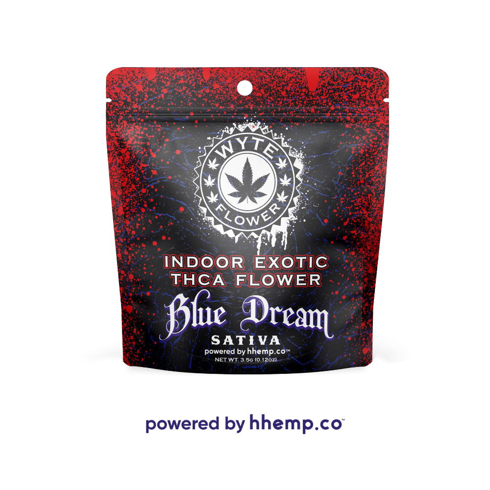 Wyte Flower 3.5g Pouch Indoor Exotic THCA Flower Blue Dream Front View 