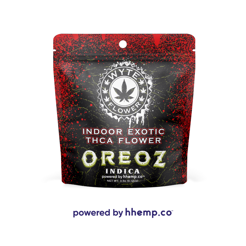 Wyte Flower 3.5g Pouch Indoor Exotic THCA Flower Oreoz Front View