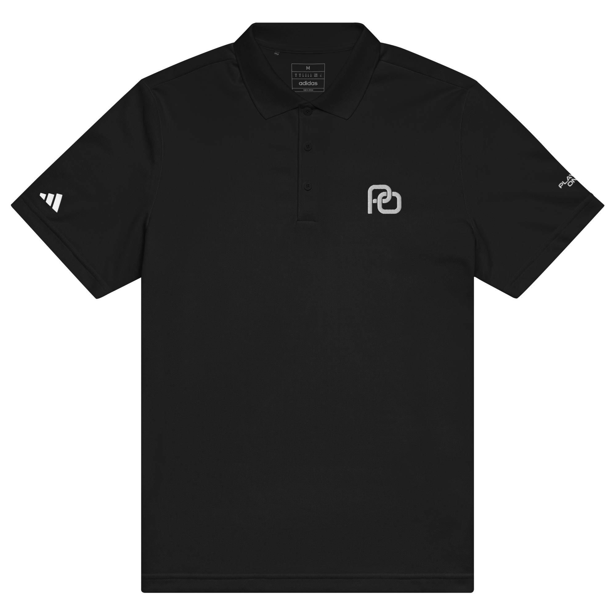 Players Only Adidas Sport Polo in Black Front View 