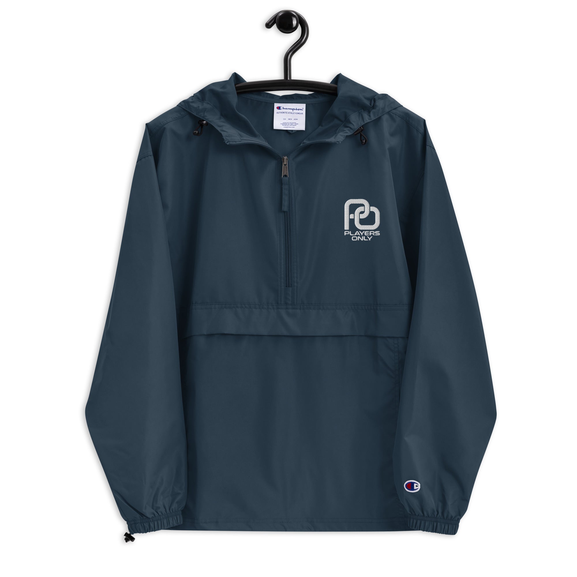 Players Only Logo Embroidered Champion Jacket in Blue