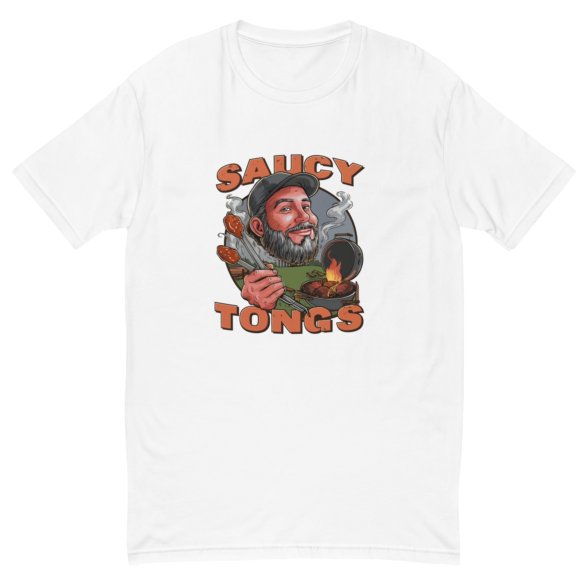 Saucy_Tongs_White_Front_Print_Tee_Shirt