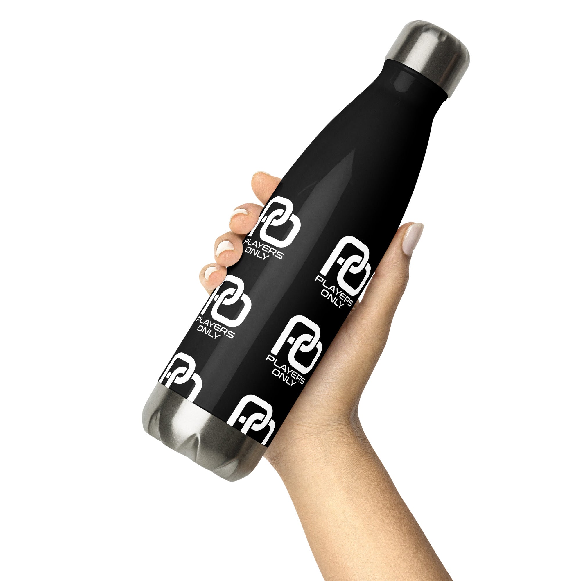 Players_Only_Logo_Water_bottle_Black_Stainless_Steel