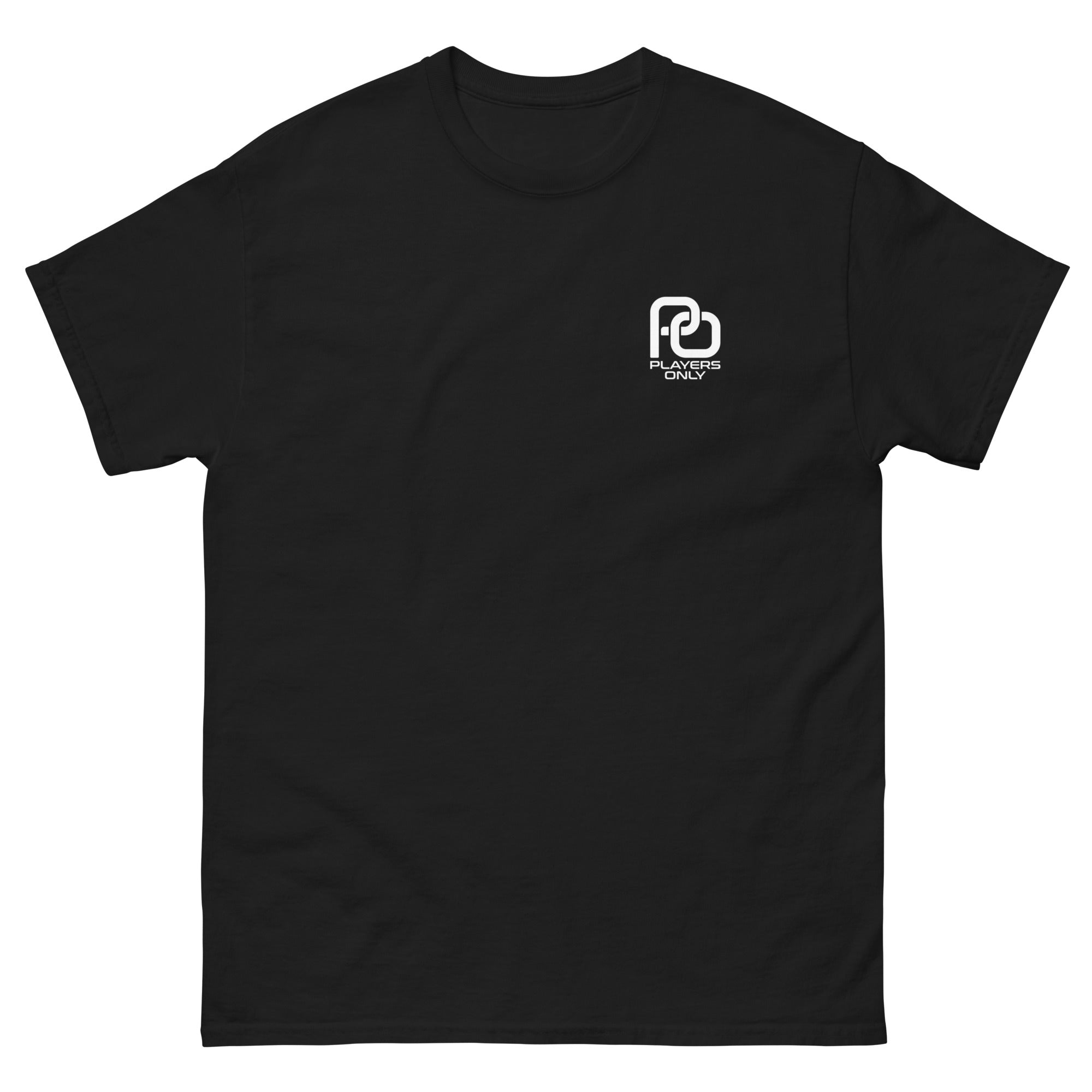 Players_Only_Tee_Shirt_Front_Black_Logo_On_Chest