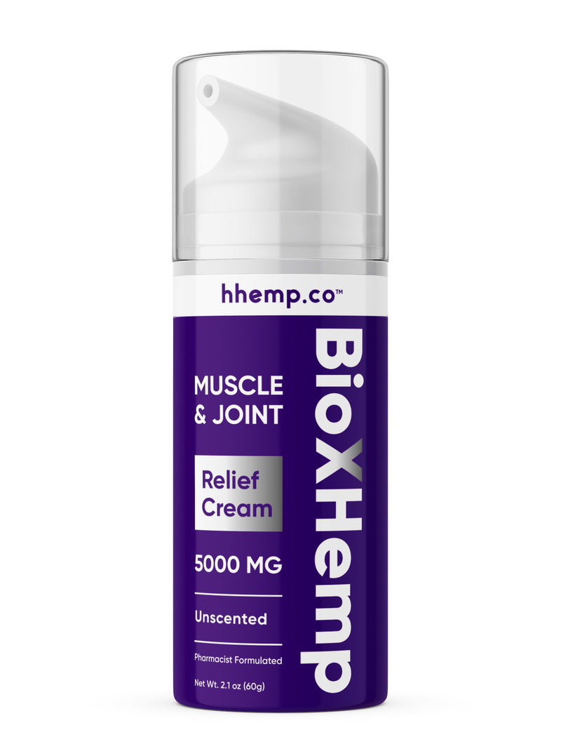 BioXHemp Muscle & Joint Relief Cream - Unscented (5,000mg)