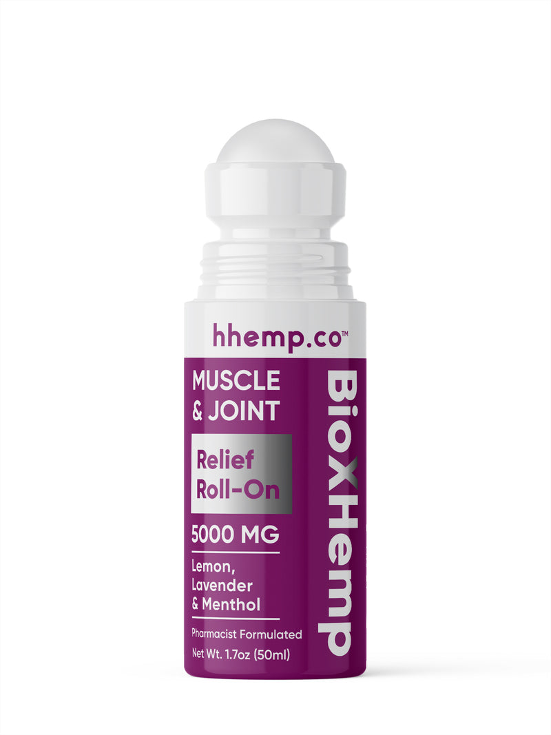 BioXHemp Muscle & Joint Relief Roll-On - Lemon, Lavender and Menthol (5,000mg)
