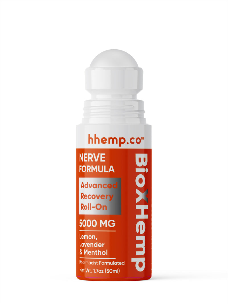 BioXHemp Nerve Advanced Recovery Roll-On - Lemon, Lavender and Menthol (5,000mg)