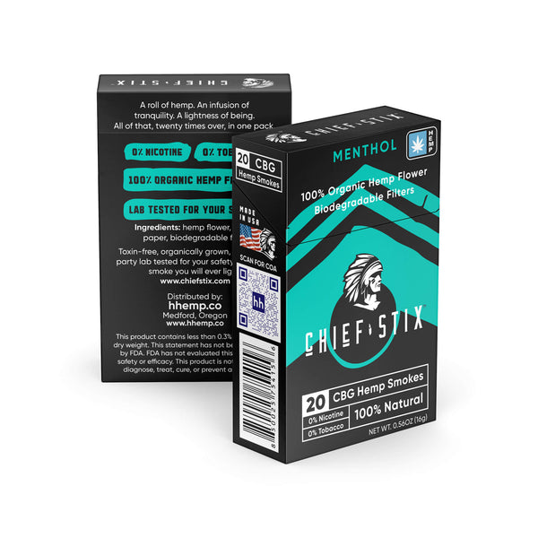 Chief Stix CBG Menthol Smokes (20ct/pack)