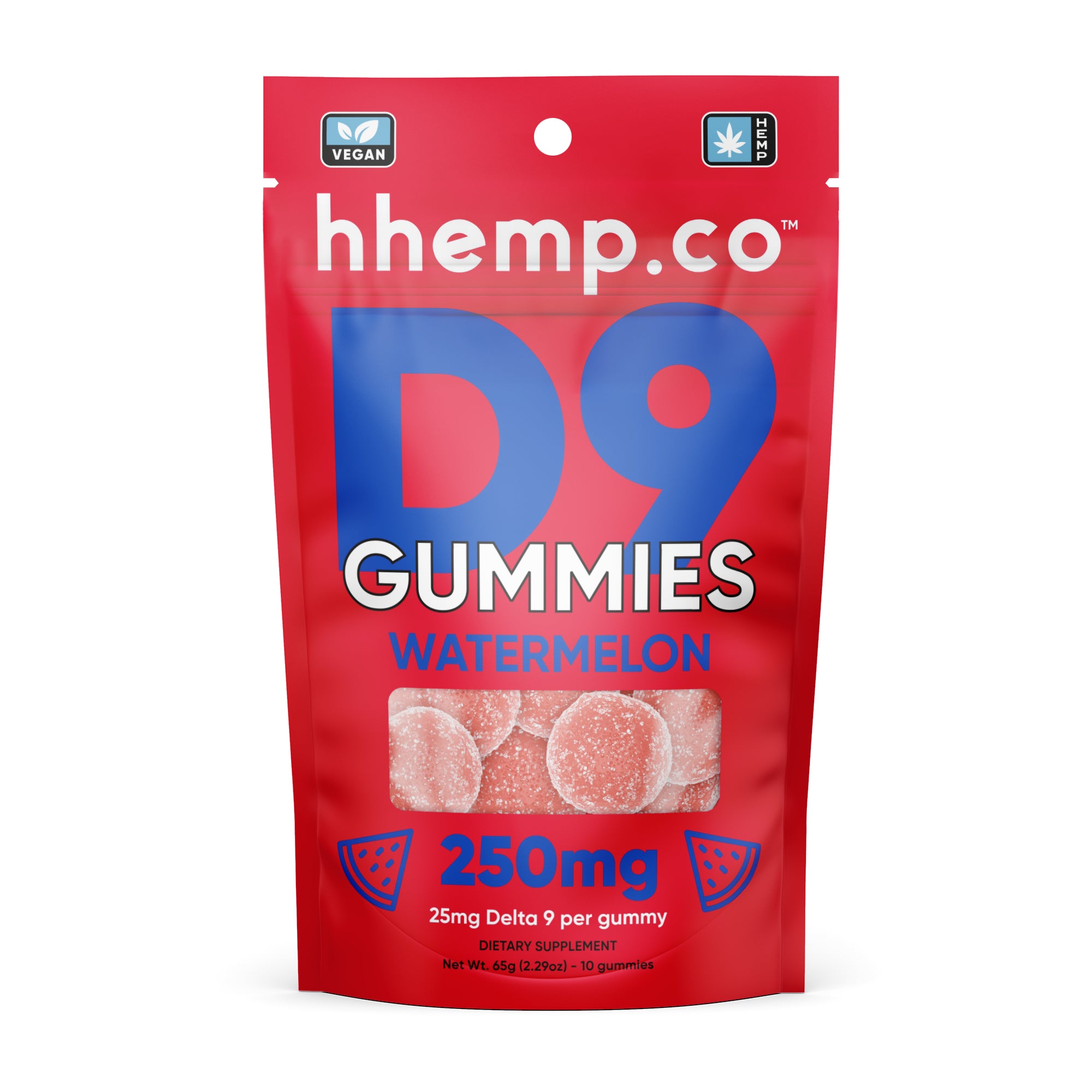 hhemp.co Delta 9 Gummies 10/pk - WATERMELON (25mg)