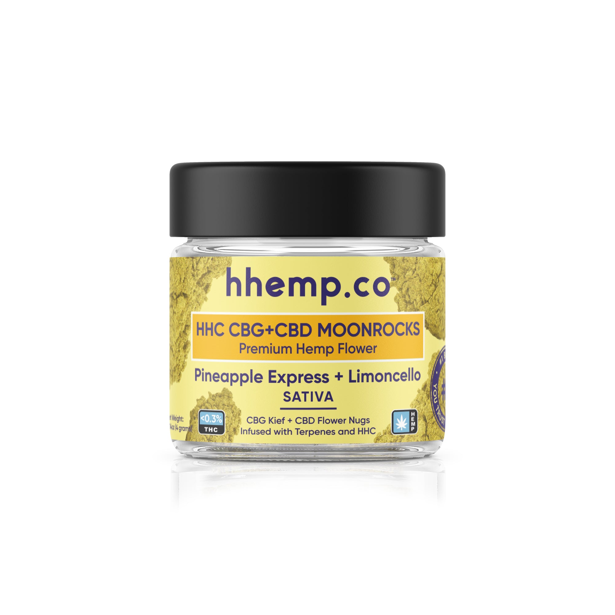 HH Moonrock Flower Jar - HHC Pineapple Express+Limoncello (Sativa)