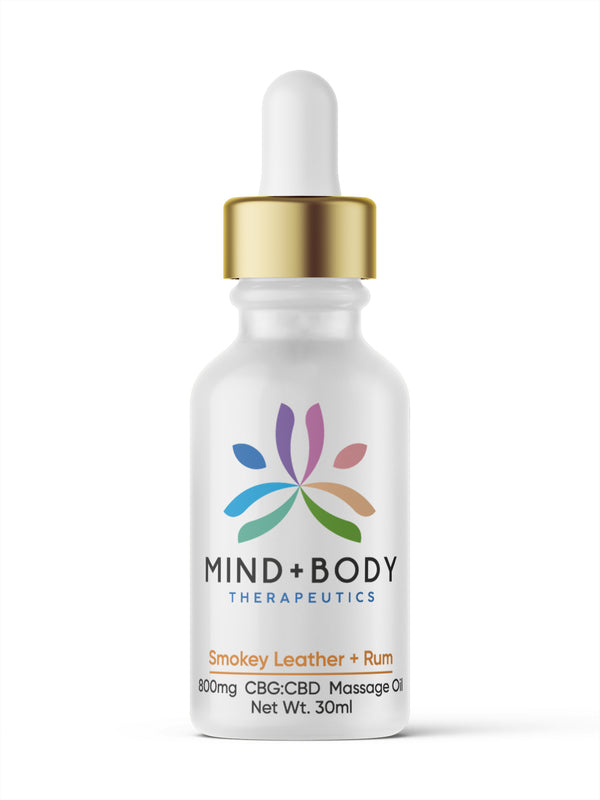 Mind+Body Massage Oil -  Smokey Leather + Rum (30ml)