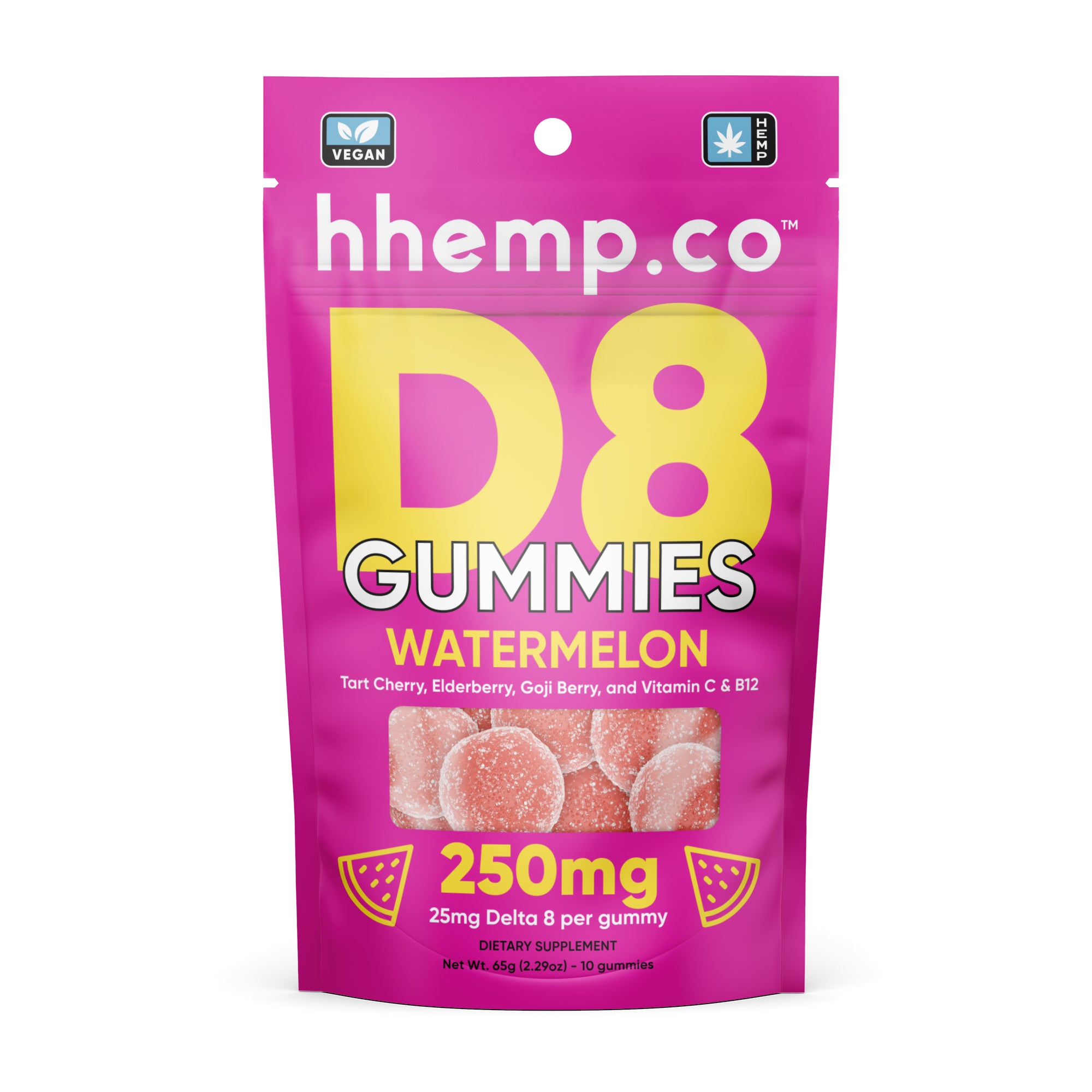 hhemp.co Delta 8 Gummies 10/pk - WATERMELON (25mg)