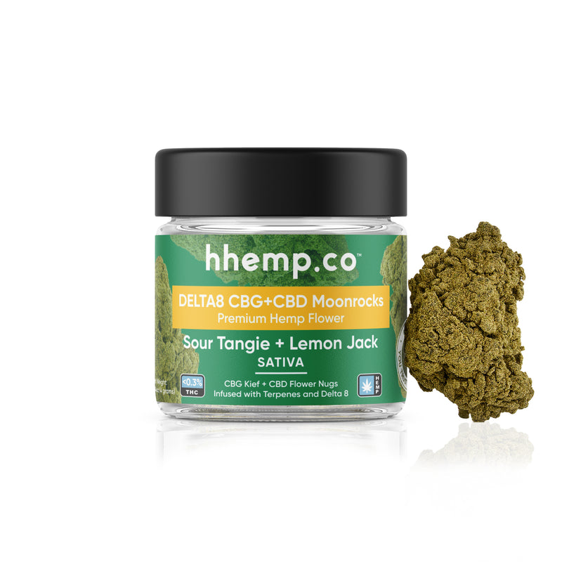 HH Moonrock Flower Jar - Delta 8 Sour Tangie+Lemon Jack (Sativa)
